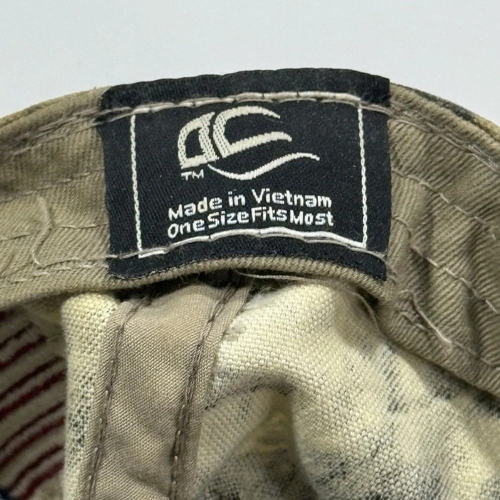 DSG Outerwear Womens Distressed Camo Baseball Cap American Flag Patch Hat